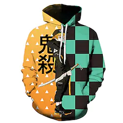 Inspired by Demon Slayer Kamado Tanjirou Hoodie Cartoon Manga Anime Graphic Hoodie For Men's Women's Unisex Adults' 3D Print Poly / Cotton Lightinthebox