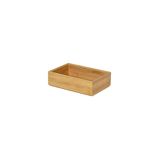 Compactor Bamboo Storage Box, Osaka Model, Rectangular, Dark Wood, 22.5 x 15 x H. 6.5 cm, RAN6964, Medium