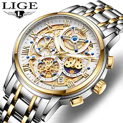 LIGE Fashion Luxury Men Watch Business Stainless Steel Quartz Watch For Men Waterproof Luminous Date Casual Sport Man Wristwatch Lightinthebox