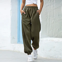 Women's Sweatpants Joggers Running Pants Side Pockets Solid Colored Sport Athleisure Bottoms Breathable Quick Dry Moisture Wicking Soft Fitness Gym Workout Running Jogging Exercise Athletic / Winter Lightinthebox