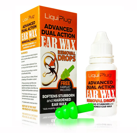 LiquiPlug® Dual Action Ear Drops+Free Earplug aids mobility