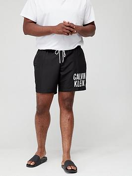 Calvin Klein Big &Amp; Tall Logo Swim Shorts - Black
