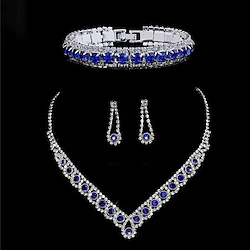 Bridal Jewelry Sets Three-piece Suit Rhinestone 1 Necklace 1 Bracelet Earrings Women's Natural Fashion European Cute Cool Vintage Style Precious Geometric Jewelry Set For Party Wedding Gift / Daily Lightinthebox