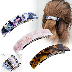 1PC Women's Girls' Hair Clip Large French Barrettes for Women Fine Thick Hair Classic Tortoise Shell Hair Clips Wide Curved Celluloid Ponytail Holder Clamp Fashion Hair Accessories Automatic Clasp Lightinthebox