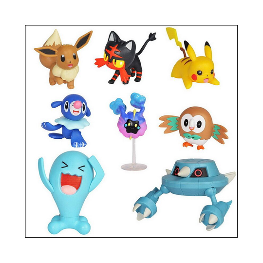 8 pcs/set Pokemon Character Toys Battle Figure Without Box
