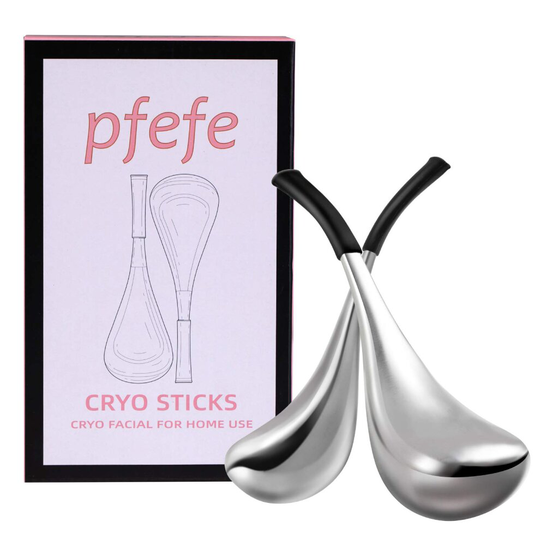 Ice Globes Facial Skin Care Tools for Women Face Eyes, Stainless Steel Face Beauty Cryo Sticks for Girls Ladies, Cooling Massage Spa Globes with Stora
