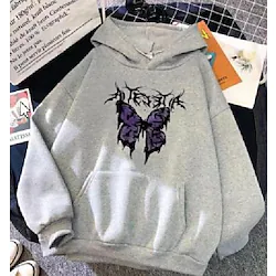 Inspired by Punk Gothic Butterfly Hoodie Print Front Pocket Graphic Hoodie For Men's Women's Unisex Adults' Hot Stamping 100% Polyester Casual Daily Lightinthebox
