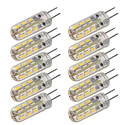 10pcs G4 Bi Pin 1.5w LED Corn Light Bulbs 15W T3 Halogen Bulb Equivalent 150LM SMD 3014 Warm Cold White for RV Ceiling Fans Lighting DC 12V Lightinthebox