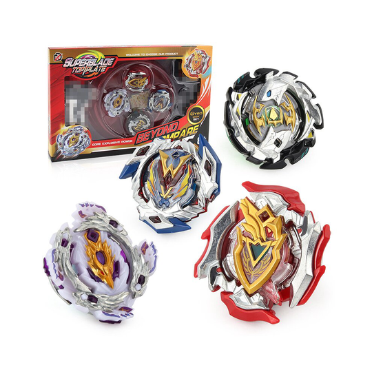 4Pcs Beyblade Burst Set Spinning Top with Launcher Grip + Box
