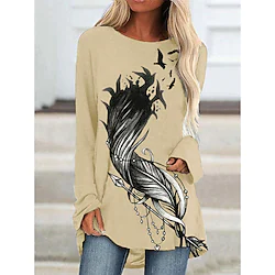 feather Masquerade T-shirt Women's Christmas Christmas Carnival Masquerade Adults' Christmas Vacation Polyester Top Lightinthebox