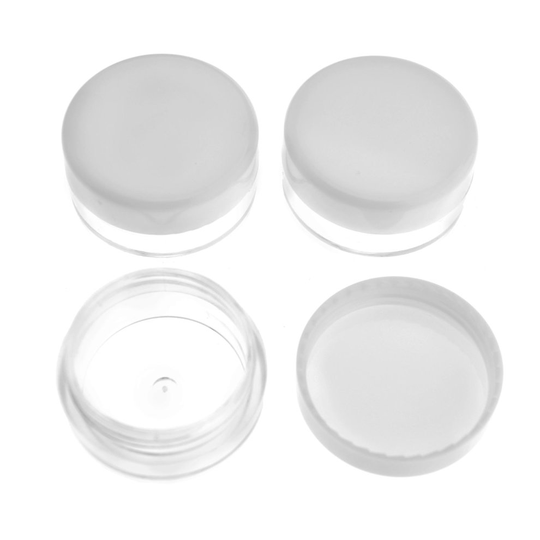 100x 3ml Clear Plastic Sample Pots Glitter Make Up Cosmetic Nail Art Cream Box