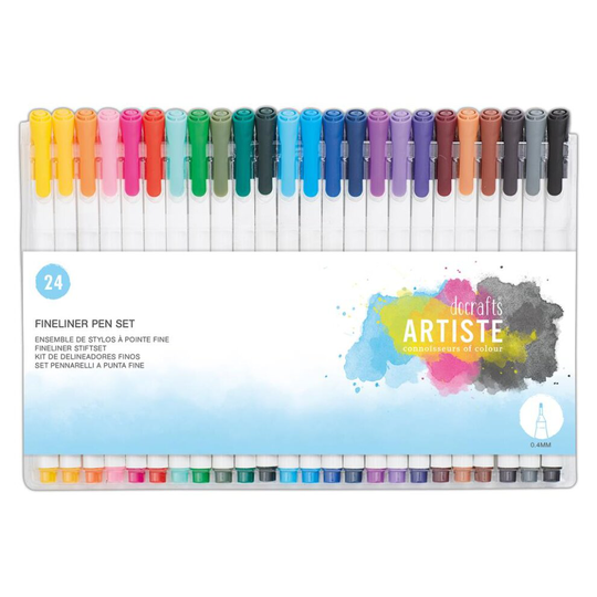 Artiste Fine Liner Coloured Pen Set 0.4mm (24pk)