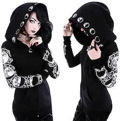 Plague Doctor Goth Girl Lisa Plus Size Gothic Punk Gothic 17th Century Goth Subculture Party Costume Masquerade Hoodie Hoodies Robe Women's Costume Vintage Cosplay Club Bar Long Sleeve Top Halloween Lightinthebox