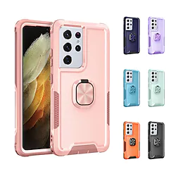 Phone Case For Samsung Galaxy Classic Series A73 A53 A33 A13 S22 S22 Plus S22 Ultra S21 S20 Ultra Plus FE S10 S10 Plus Note 10 Note 10 Plus Bumper Frame with Stand Dustproof Solid Colored TPU PC Lightinthebox