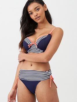 Pour Moi Sea Breeze Longline Underwired Top - Navy, Navy, Size 32H, Women
