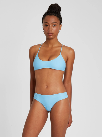 Women's Volcom Simply Solid Scoop Bikini Top - Coastal Blue