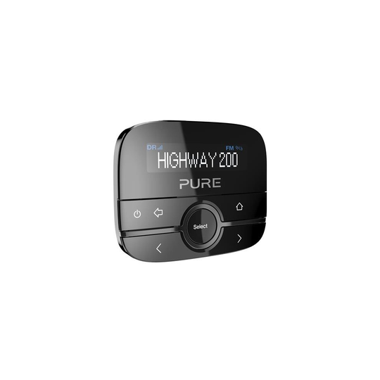 Pure Highway 200 In Car DAB Radio Adapter - 20 Station Presets - Service Following for Seamless Reception - Backlit Controls - Easy self-fit Adaptor