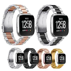 1 pc Metal Band for Fitbit Versa 2/Versa/Versa Lite Edition Solid Stainless Steel Strap Replacement Wristband Business Bracelet Compatible with Fitbit Versa Smartwatch Lightinthebox