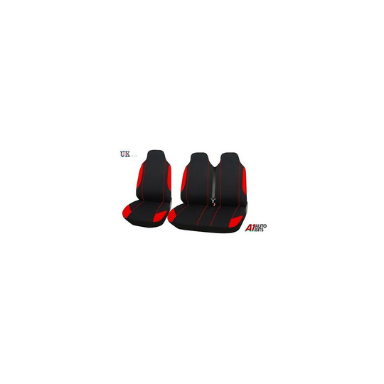 For Ford Transit Van 2+1 Red Light Fabric Seat Covers New
