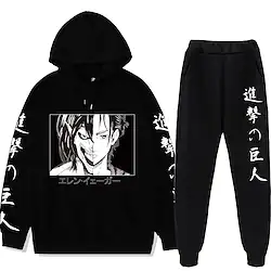 Inspired by Attack on Titan levi ackerman Wings of Freedom Levi·Ackerman Hoodie Cartoon Manga Anime Harajuku Graphic Kawaii Pants For Men's Women's Unisex Adults' Hot Stamping 100% Polyester Lightinthebox