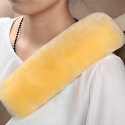 Authentic Sheepskin Car Seat Belt Pad 2 Pack Soft Seat belt cover for Shoulder Pad Neck Cushion Protector Car Accessories by Genuine Natural Merino Wool Lightinthebox