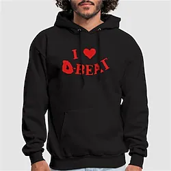 Inspired by Punk Gothic I love D-Beat Hoodie Cartoon Manga Anime Front Pocket Graphic Hoodie For Men's Women's Unisex Adults' Hot Stamping 100% Polyester Lightinthebox