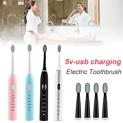 Powerful Ultrasonic Electric Toothbrush USB Charger Rechargeable Tooth Brushes Washable for Sonic Electronic Whitening Teeth Lightinthebox