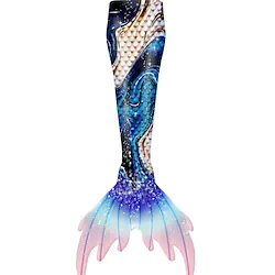 Kids Girls' Mermaid Swimwear Outdoor Galaxy Rainbow Cute Sequins Bathing Suits 3-10 Years Spring Blue Purple Pink Lightinthebox