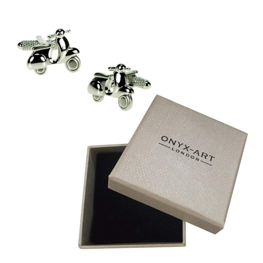 Vespa Cufflinks by Onyx Art - Gift Boxed - Mod Scooter Moped CK386 Cuff Links