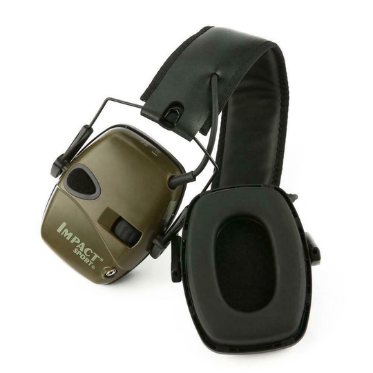 (Green) Howard Leight Electronic Earmuff Impact Sport Shooter Outdoor -no storage box