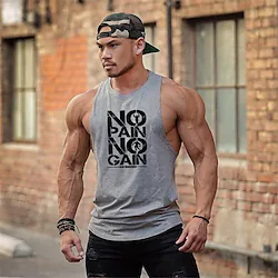 Men's Running Tank Top Sleeveless Tee Tshirt Athletic Athleisure Cotton Breathable Quick Dry Soft Running Active Training Walking Sportswear Activewear Black Red Blue Lightinthebox