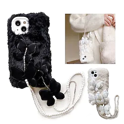 Phone Case For Apple Back Cover iPhone 14 13 12 11 Plus Pro Max Portable Full Body Protective with Phone Strap Butterfly Plush Plush PC Lightinthebox