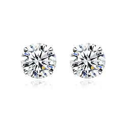Women's Clear Moissanite Stud Earrings Fine Jewelry Classic Precious Stylish Simple S925 Sterling Silver Earrings Jewelry Silver For Wedding Party 1 Pair Lightinthebox