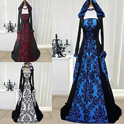 Outlander Retro Vintage Medieval Renaissance 18th Century Dress Women's Costume Vintage Cosplay Performance Party Long Sleeve Floor Length Dress Halloween Lightinthebox