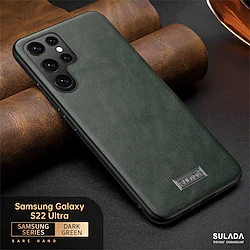 Sulada Retro PU Leather Case For Samsung Galaxy S22 Ultra Plus Vintage Soft Edge Slim Armor Shockproof Back Cover Lightinthebox