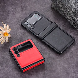 Phone Case For Samsung Galaxy Flip Z Flip 4 Z Flip 3 Flip Shockproof Solid Colored PU Leather Lightinthebox