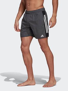 adidas Short Length Colorblock 3-stripes Swim Shorts, Blue, Size Xs, Men
