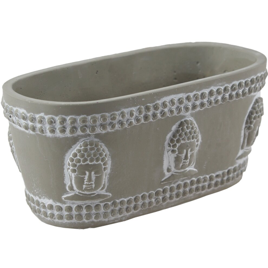Window Box 25cm Cement Plant Pot Holder - Thai Buddha Design