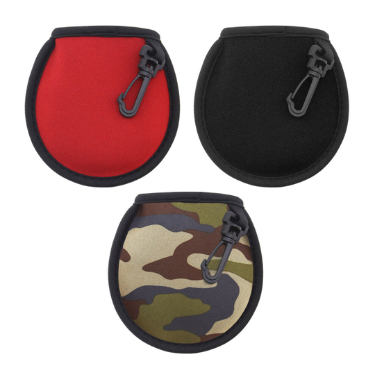 3Pcs Golf Ball Cleaner Pouch Pocket Bags with Clip Black Red Camouflage