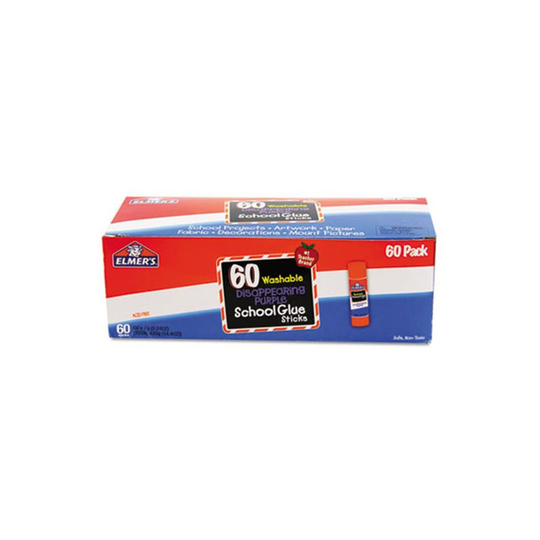 Elmers E503 Disappearing Purple All Purpose Glue Sticks Purple-Clear 60-Box
