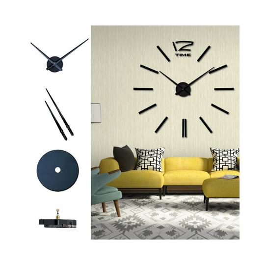 Large Silent Quartz Wall Clock Movement DIY Hands Black Mechanism Repair Tool