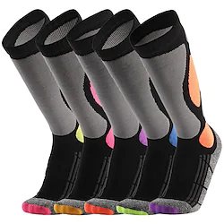 Men's Women's Hiking Socks Ski Socks Sports Socks Winter Outdoor Windproof Warm Breathable Quick Dry Socks Cotton Polyester Blue Purple Pink for Hunting Ski / Snowboard Fishing Lightinthebox