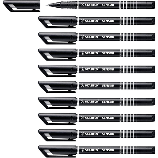 Fineliner - STABILO SENSOR F Box of 10 Black