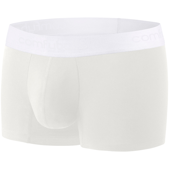 (2XL) Comfyballs Men's Regular Cotton Boxer Shorts Fitness Underwear - Ghost White