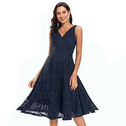 Audrey Hepburn 1950s Cocktail Dress Vintage Dress Dress Women's Lace Costume Vintage Cosplay Party / Evening Sleeveless Dress Masquerade Lightinthebox