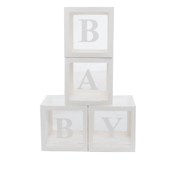 4pc Transparent Baby Shower Balloon Decoration Boxes