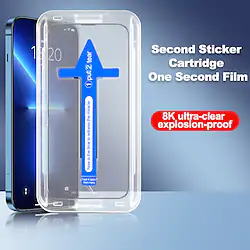 [2 Pack] One Click Screen Protector Fast Install For Apple iPhone 14 Pro Max 14 Plus 13 12 11 Pro Max Mini X XR XS Tempered Glass 9H Lightinthebox