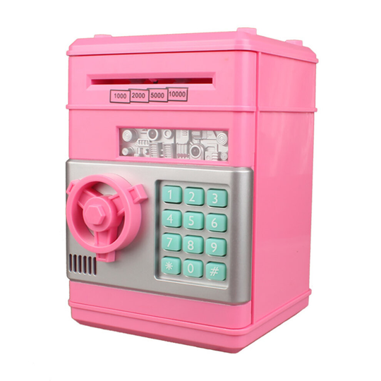 (pink) Money Box for Kids Ages 3-12,Electronic ATM Money Safe for Kids Money Bank Piggy Bank for Boys Girls ATM Password Money Safe Savings Money Box