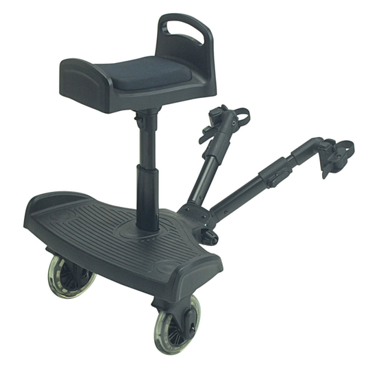 Ride On Board With Saddle Compatible With Silver Cross Surf Sleepover Pioneer - Black