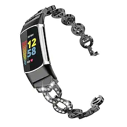 1 pcs Smart Watch Band for Fitbit Charge 5 Fitbit Charge 5 Stainless Steel Smartwatch Strap Bling Diamond Business Band Jewelry Bracelet Replacement Wristband Lightinthebox
